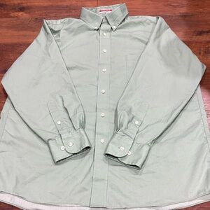 Chaps Sage Green Casual Button-Down Shirt regular fit